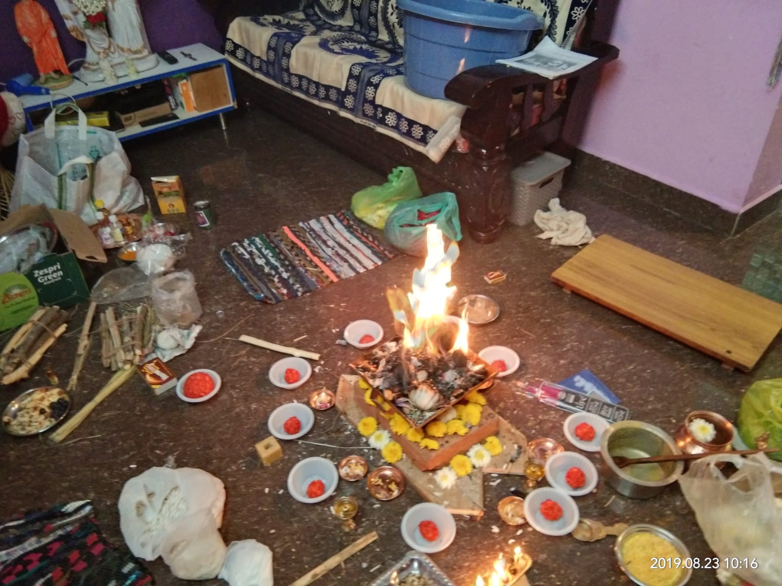 Saraswathi Devi in Homa Fire